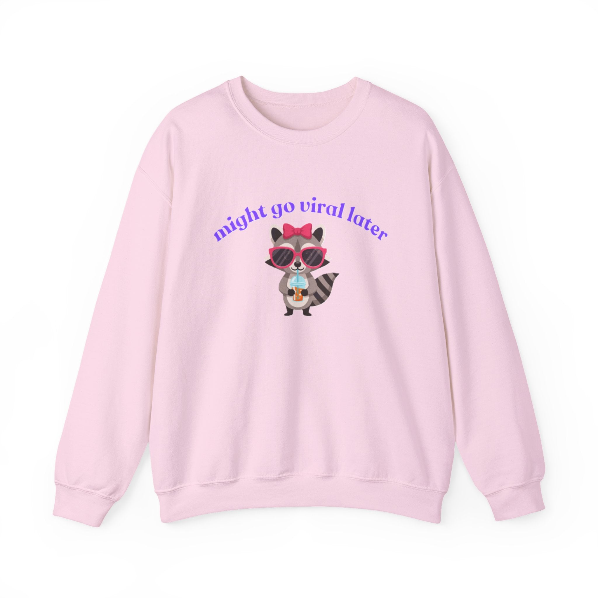 Lady's Sweatshirt — Cute Raccoon Graphic “might go viral later”
