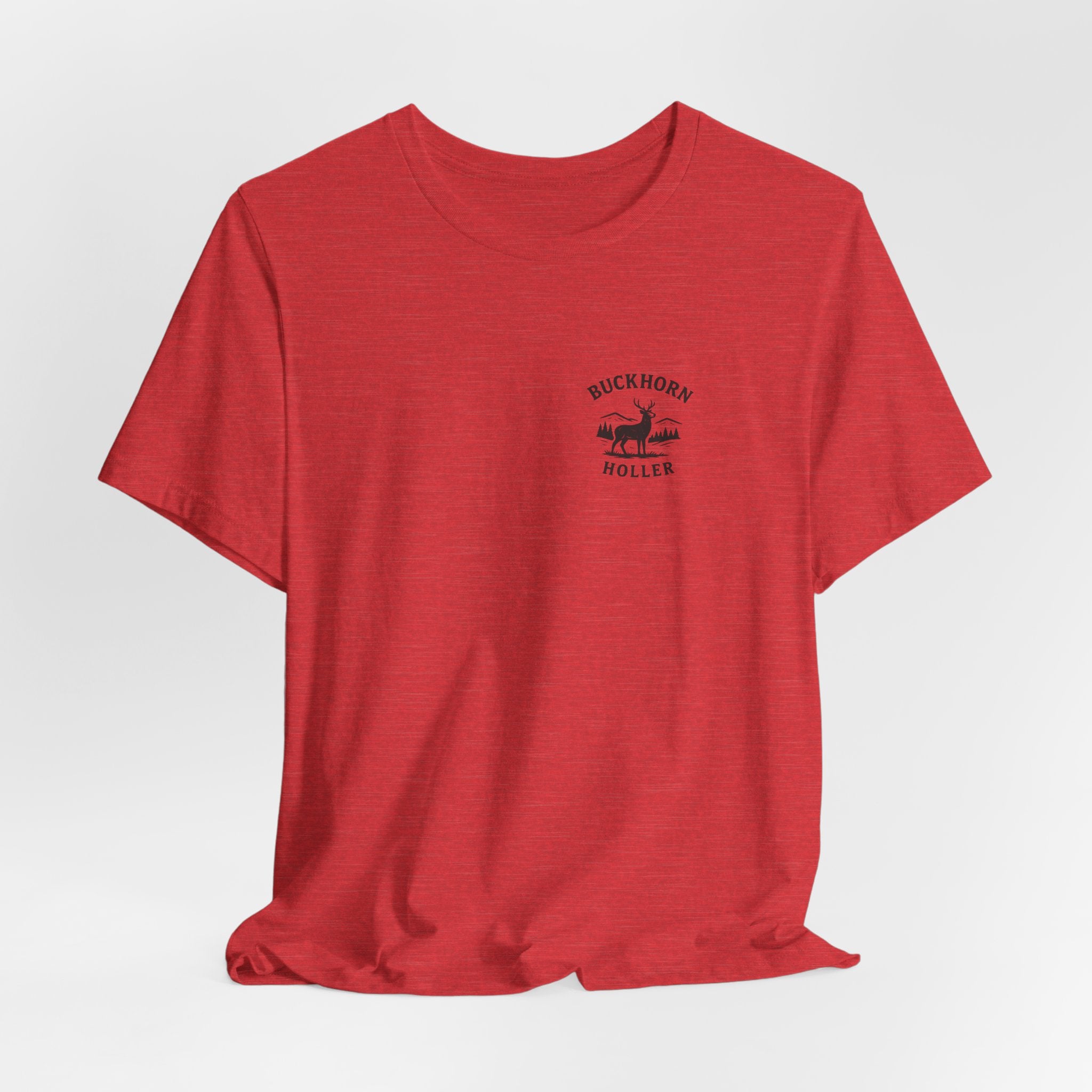 Buckhorn Holler Red Cut Shirttail Tee — Funny Deer Hunting Shirt