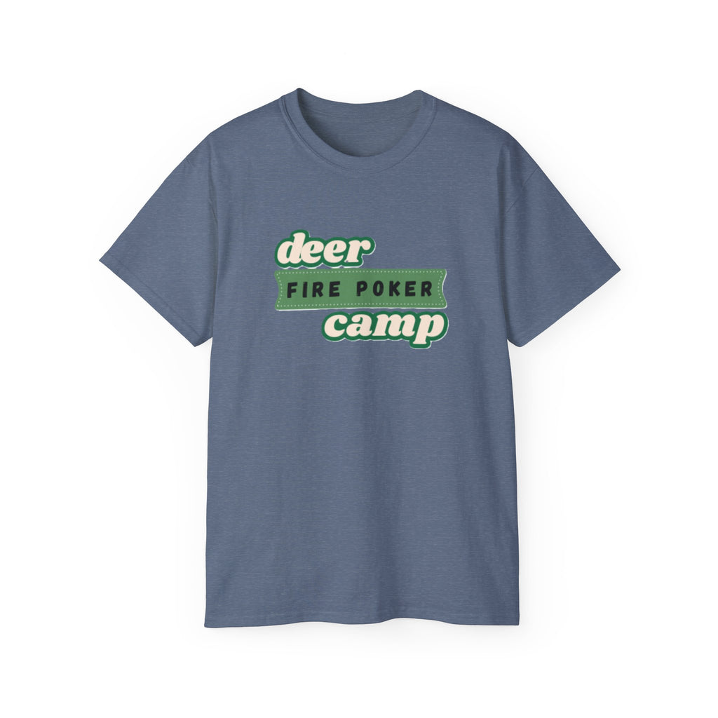 Deer Camp Fire Poker T-Shirt - Comfy Cotton