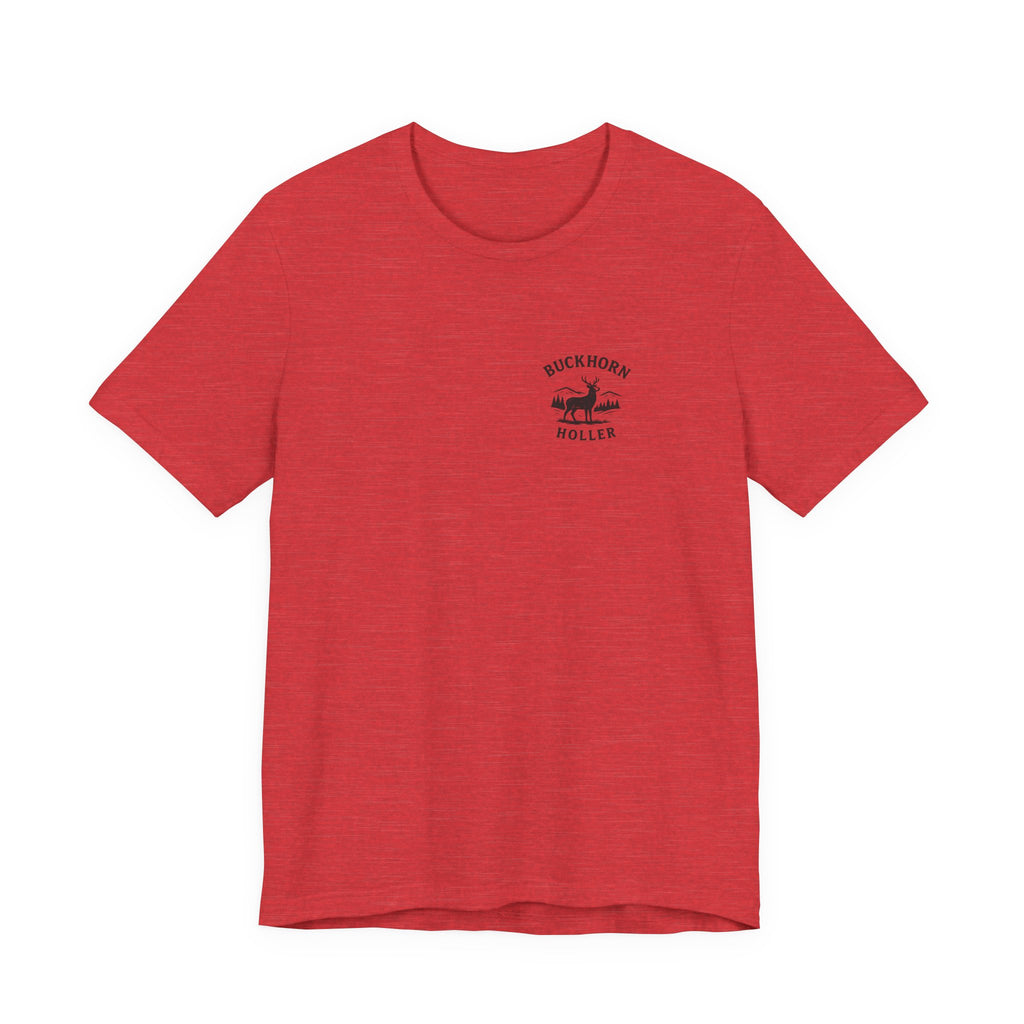 Buckhorn Holler Red Cut Shirttail Tee — Funny Deer Hunting Shirt